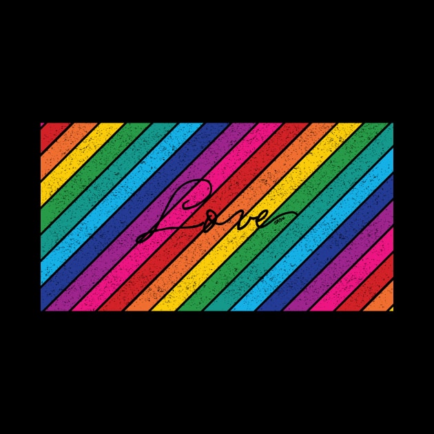 Retro Diagonal Rainbow Stripes Love by meownarchy