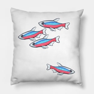 Cardinal Tetra Schooling tetra community fish design Pillow