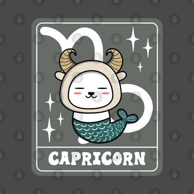 Cute Capricorn Cat by Luna Illustration