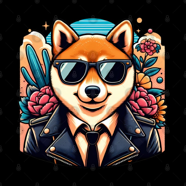 Funny Shiba Inu with Sunglasses by CreativeSparkzz