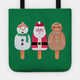 Christmas Snowman, Santa And Gingerbread Man Tote