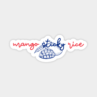 mango sticky rice - Thai red and blue - Flag color - with sketch Magnet