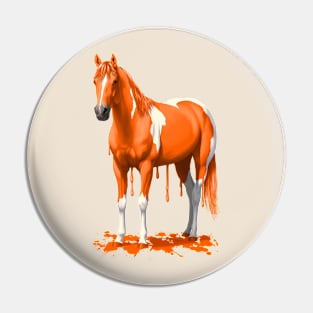 Funny Orange Dripping Wet Paint Pinto Horse Pin