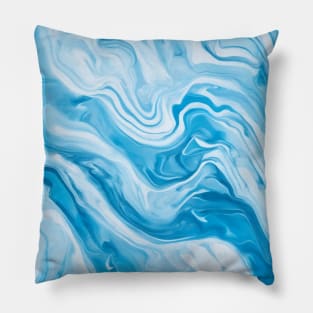 SKY BLUE LIQUID MARBLE DESIGN, IPHONE CASE, MUGS, AND MORE Pillow