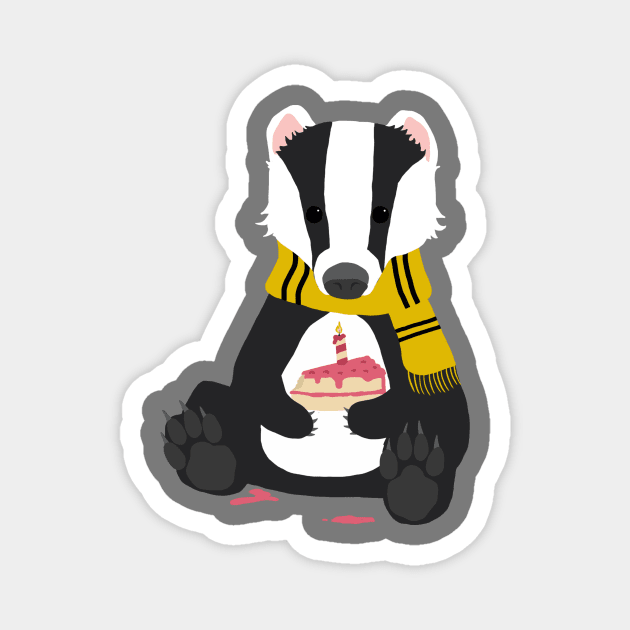 Birthday Badger Magnet by megkpart