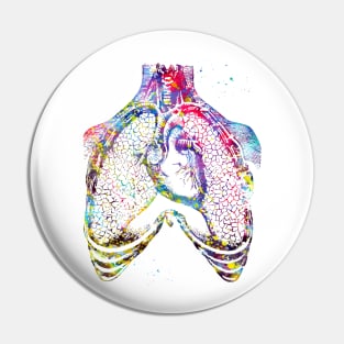 Human heart and lungs Pin