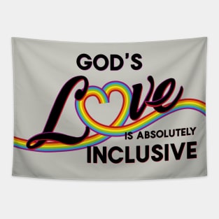 God's love is absolutely - rainbow in black Tapestry