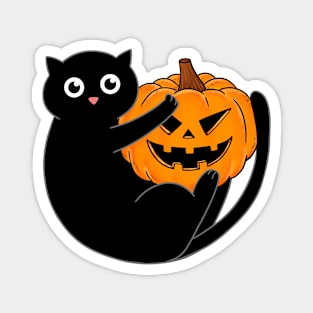 Black cat and pumpkin Magnet