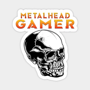 Metalhead Gamer Full Skull Orange Magnet