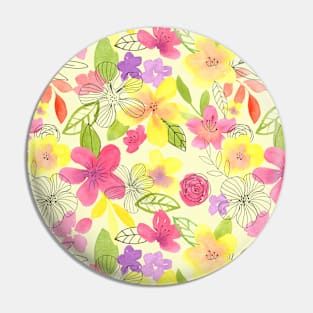 Colorful Watercolor Floral Pattern - Spring is Here Pin