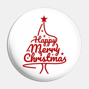 Lettering Tree Merry Christmas Pin