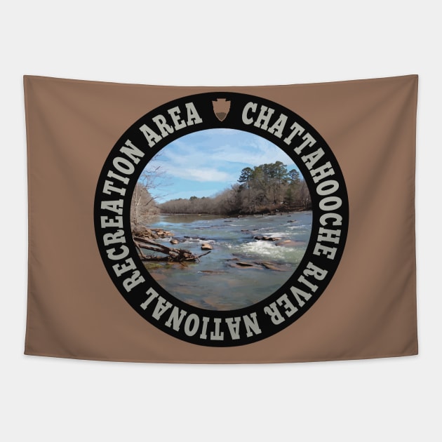 Chattahoochee River National Recreation Area circle Tapestry by nylebuss