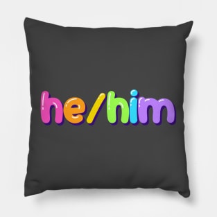 he/him jellybean design Pillow