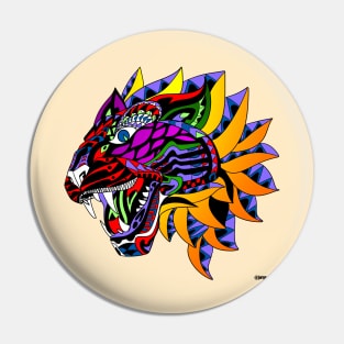 tribal tiger in tattoo mask pattern in aztec ecopop wallpaper art Pin