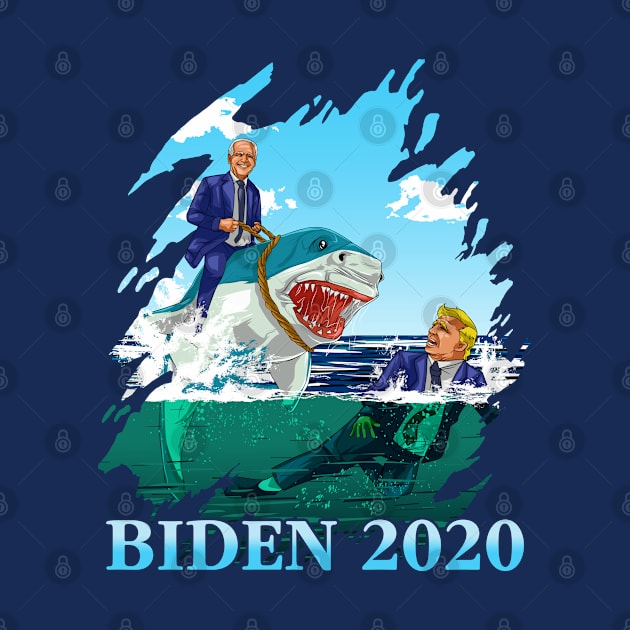 Joe Biden 2020 Trump Afraid Of Sharks by E
