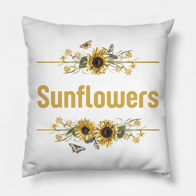 Little Sunflowers Pillow by HobbyAndArt