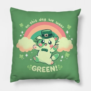 We Wear Green Pillow