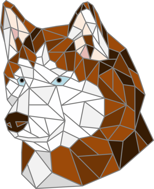 Siberian Husky Copper Stained Glass Kids T-Shirt by inotyler