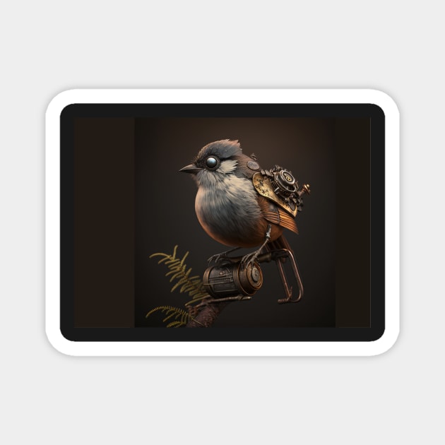 Steampunk tomtit Magnet by honeythief