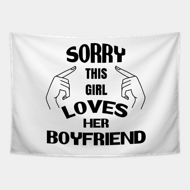 This Girl loves her boyfriend love jealous women wife couple heart Tapestry by thedoomseed