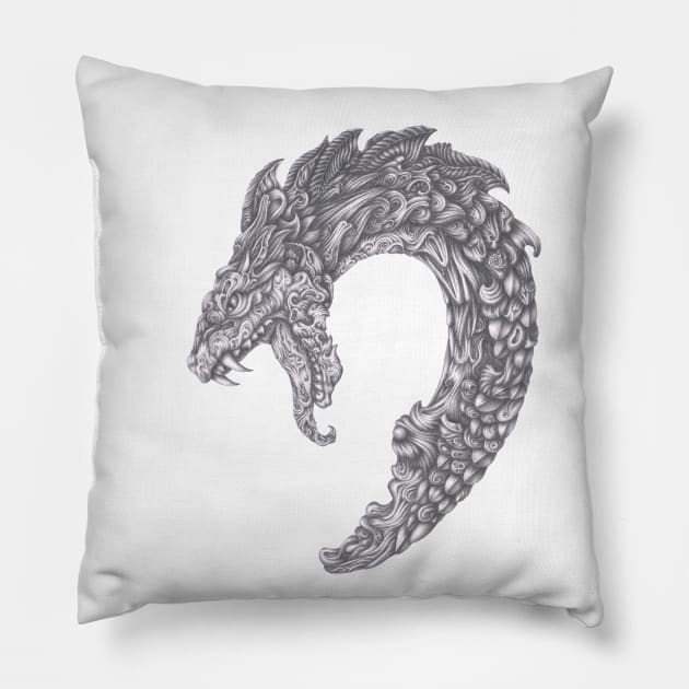 Great serpent, Yormungand Pillow by Hedgeh0g