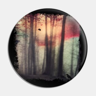 Blurred Vision - Abstract Forest at Sunrise Pin