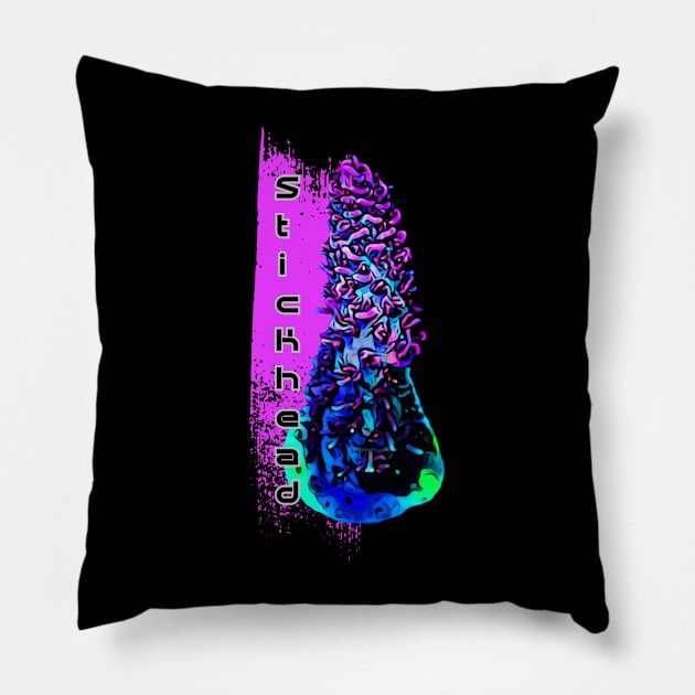 Stickhead Pillow by unrefinedgraphics