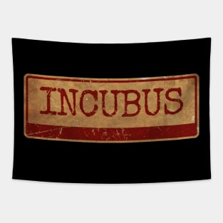 Incubus Text gold siple retro, vintage Tapestry