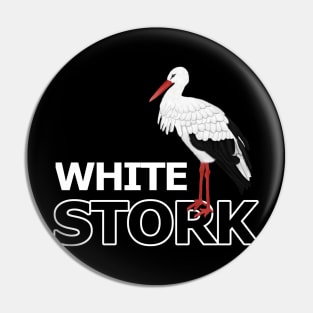 jz.birds White Stork Bird Watching Design Pin