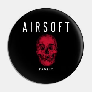 Airsoft Family - Red Skull Pin