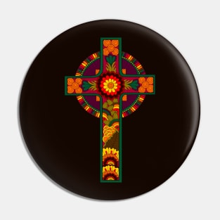 Colorful Celtic Style Cross Pin