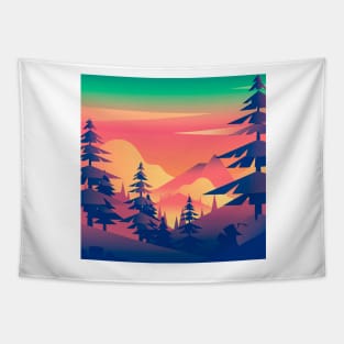 Mountain Sunset Tapestry