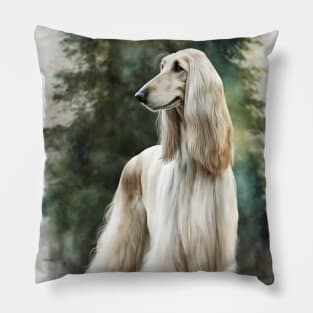 Afghan Hound in the Forest Pillow