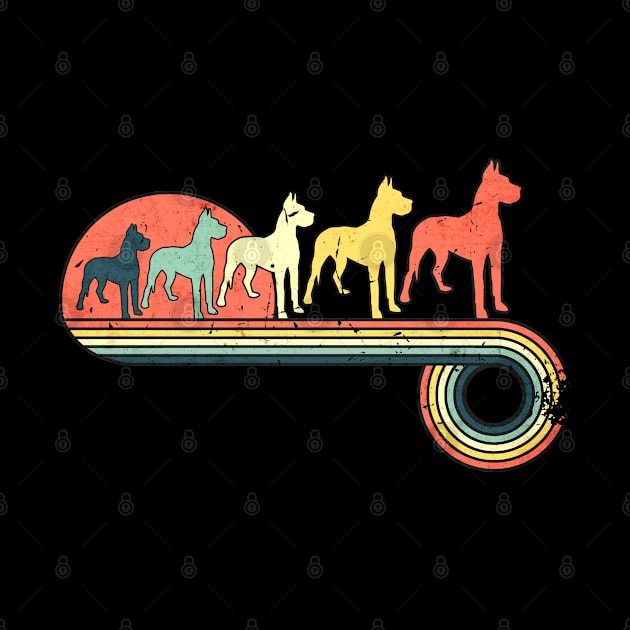 Great Dane Dog Retro Vintage Sunset Rainbow Color by bridgewalker