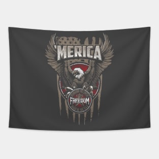 Merica Patriotic Eagle Flag Tapestry