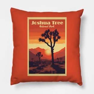 Joshua Tree National Park Vintage Travel Poster Pillow