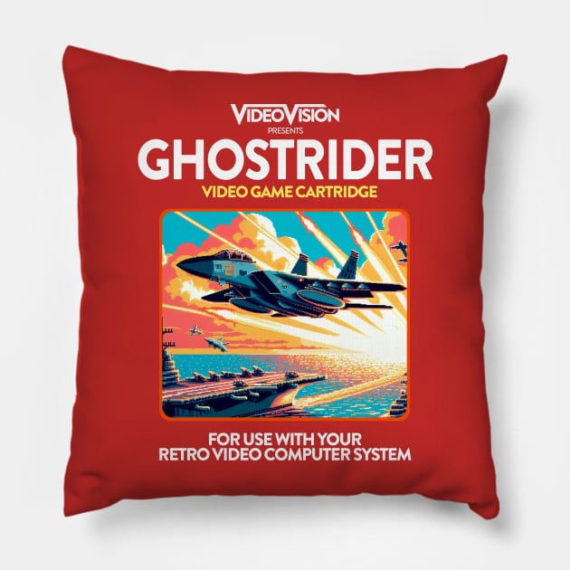 Ghostrider 80s Game v2 Pillow by PopCultureShirts