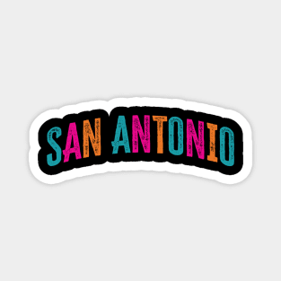 San Antonio Arched Distressed Letters Magnet