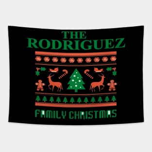 Family Christmas - Groovy Christmas RODRIGUEZ family, Family Christmas T-shirt, Pjama T-shirt Tapestry