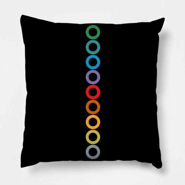 Tokyo Subway Colors Rings Pillow by Japan2PlanetEarth