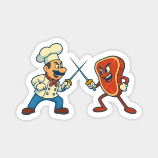 Chef vs Steak Magnet