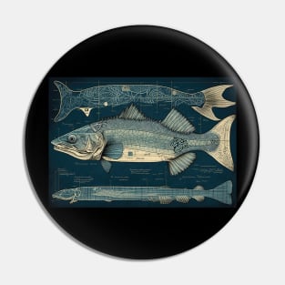 Walleye Fish Print Pin