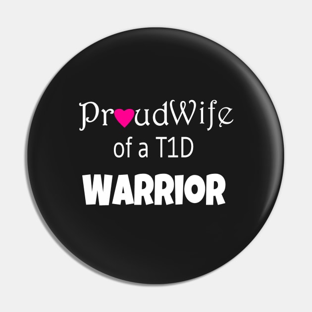 Proud Wife - White Text - Pink Heart Pin by CatGirl101