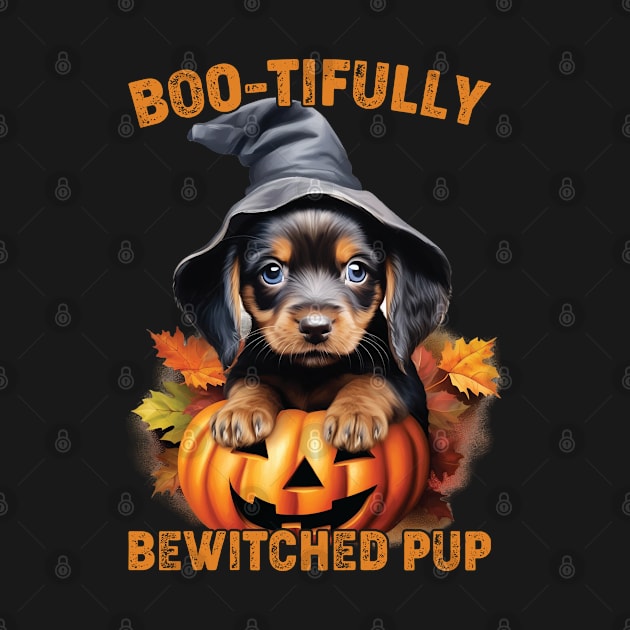 Boo-tifully Bewitched Puppy Dog Halloween by Rosemat