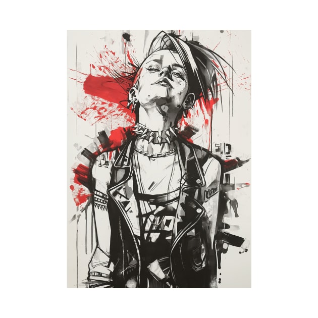 Black Ink Punk Woman by Durro