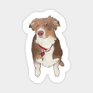 Australian Shepherd Digital Dog Drawing Magnet