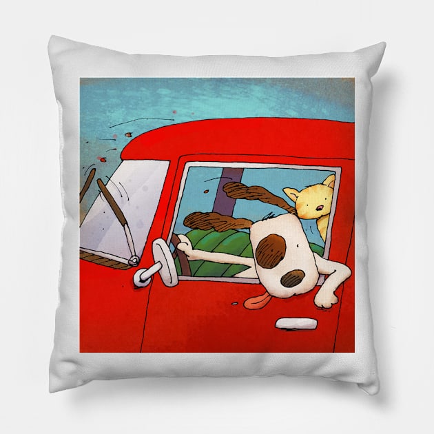 Road Trip! Pillow by drawboy