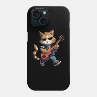 cat playing guitar Phone Case