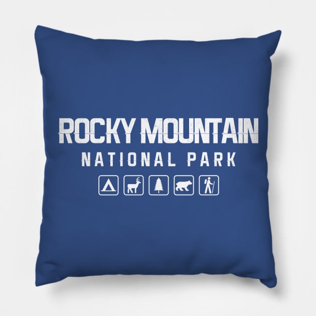 Rocky Mountain National Park, Colorado Pillow by npmaps