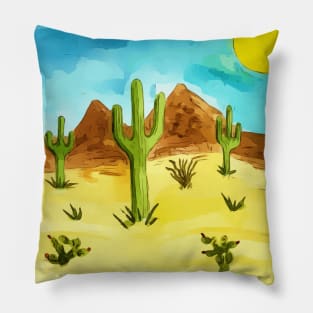Saguaro cactus as seen in the Saguaro National Park in Arizona Pillow